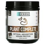Zhou Nutrition, Plant Complete, растительный протеин для идеальной усвояемости, шоколад, 608 г (21,4 унции)