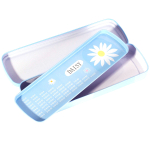 Пенал металлический 2 отделения Alingar, таблица умножения, 55 х 190 мм, "Daisy", ассорти (голуб,роз,фиолет, бирюз), цветочки