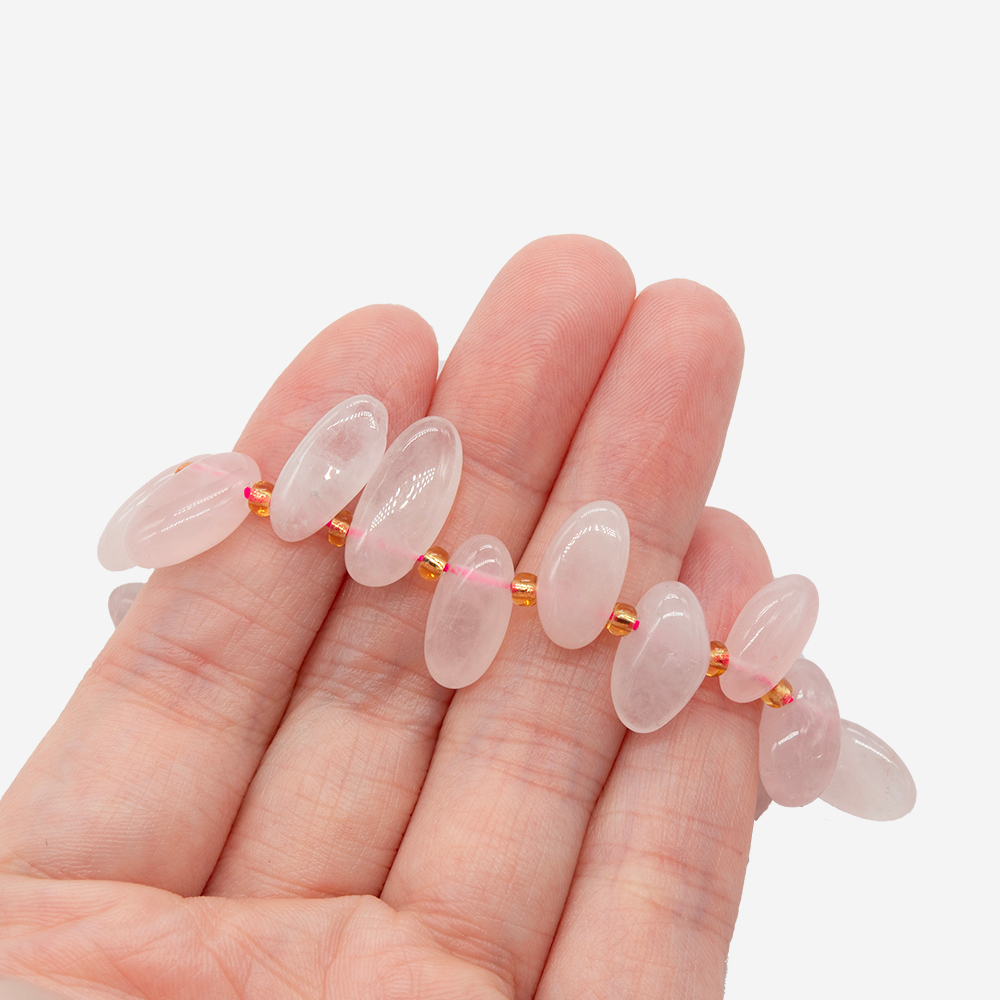 Розовый кварц натуральный, перышки, 10-22мм