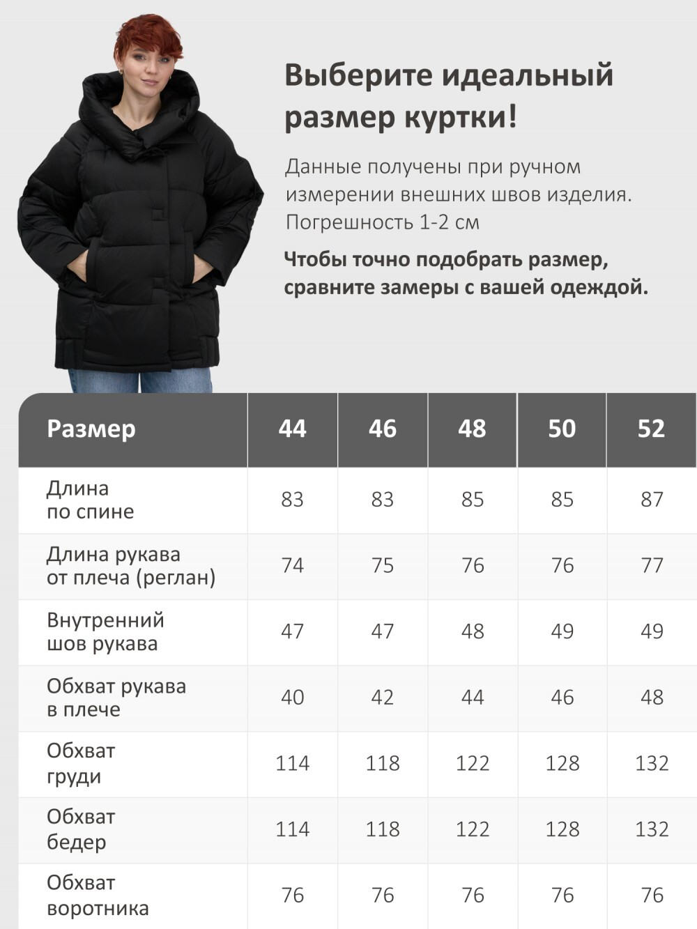 Куртка зимняя женская с капюшоном модная черного цвета 7651Ch