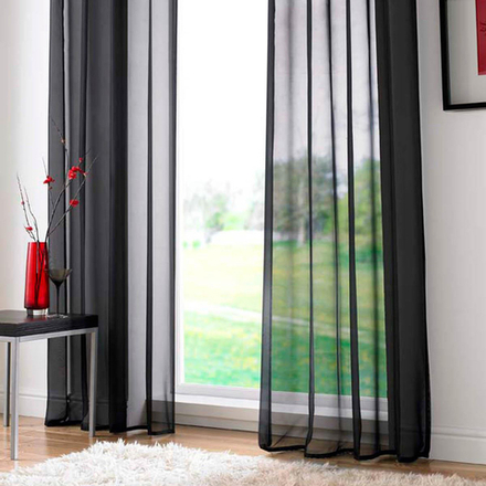 Тюль вуаль на шторной ленте. Черный. оптом. Арт. Kv9