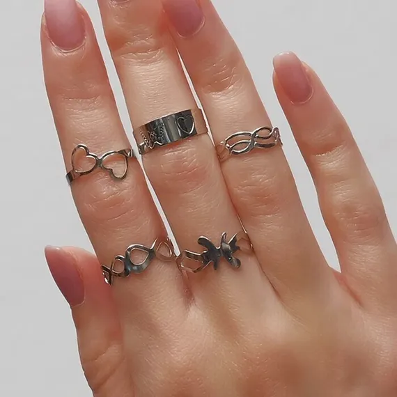 Кольцо набор 5 штук &quot;Идеальные пальчики&quot; мечта, цвет МИКС