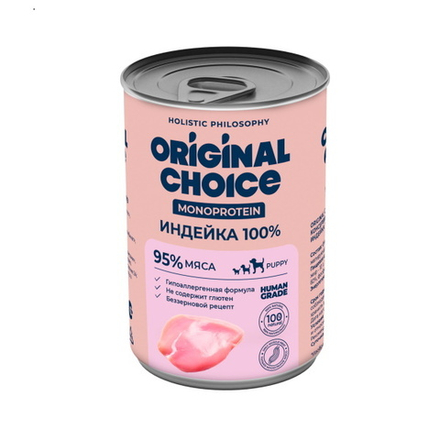 Консервы ORIGINAL CHOICE MONOPROTEIN PUPPY для щенков индейка 340 г