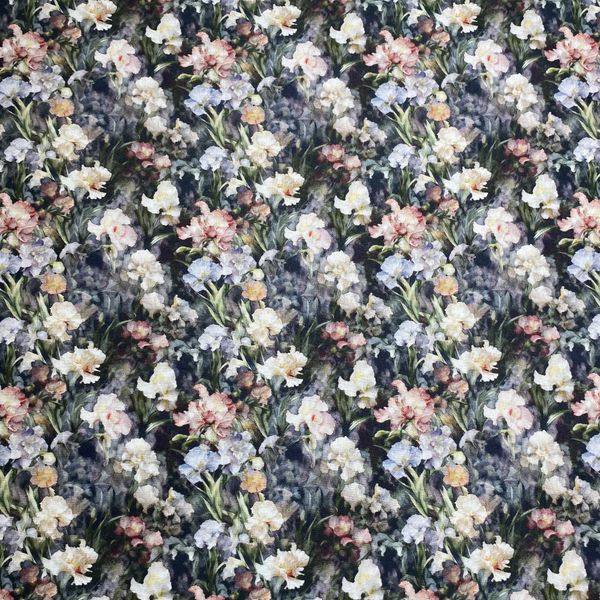 ИРИСЫ НА СЕРОМ, 100% хлопок, Handmade Fabrics 3