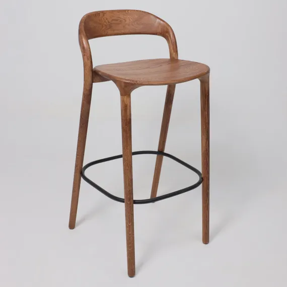 Барный стул Ofer из массива дуба темный