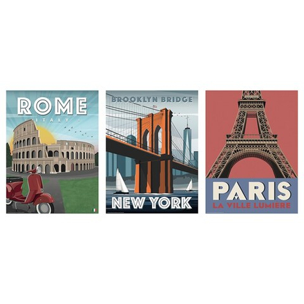 IKEA BILD  (ИКЕА БИЛД)  -  Плакат, три города, 30x40 см.