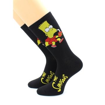 Носки с принтом "Симпсоны - Барт" черные Hobby Line