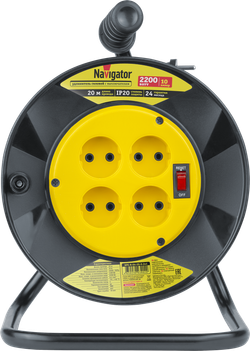 Удлинитель Navigator 93 902 NPE-R-04-20-X-2x1 катушка 4 гн. б/з 20м (Россия)