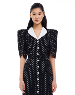 Платье Sillage (Силлаж) черное в белый горошек