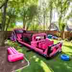 Коммерческая надувная полоса препятствий «Аква-Неон», 18×3×4 м