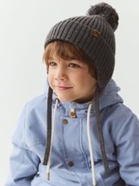Шапка из смесовой шерсти "Жемчуг" на завязках