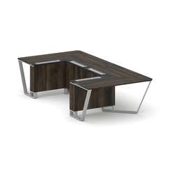 Steel Meet Стол переговорный П-образный KMK-PR.B.SP-07P Дуб Мали/Графит Глянец/Металл Серый 1600*320