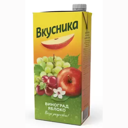 Натуральный сок Вкусника Виноград-яблоко 0,95 л