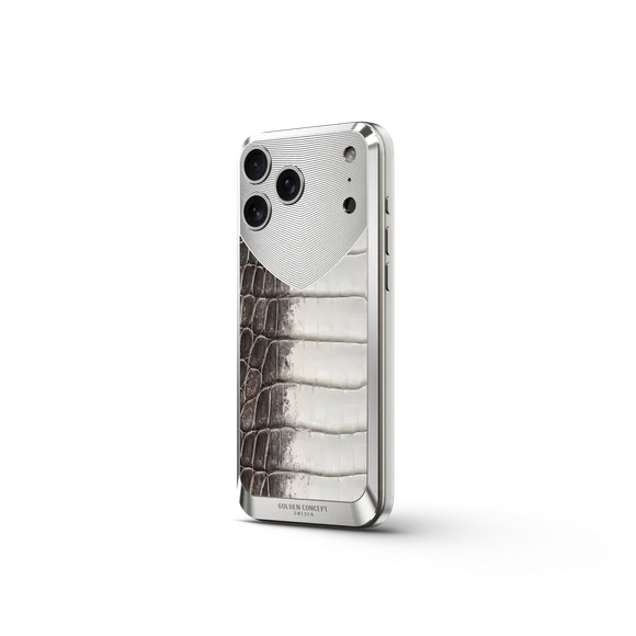 Чехол для iPhone 17 на магните - Натуральная кожа Гималайского крокодила