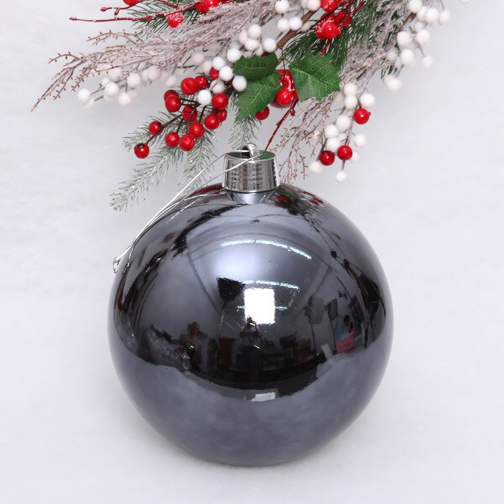 Новогодний шар 25 см «Глянец», графит