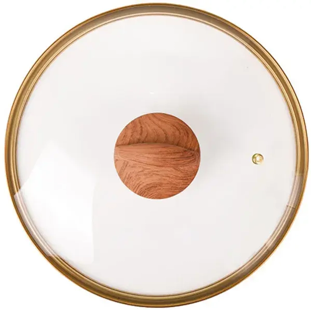 Сковорода 24*6см «Granit ultra» (black-gold) с ручкой и стекл. крышкой сгбг241а