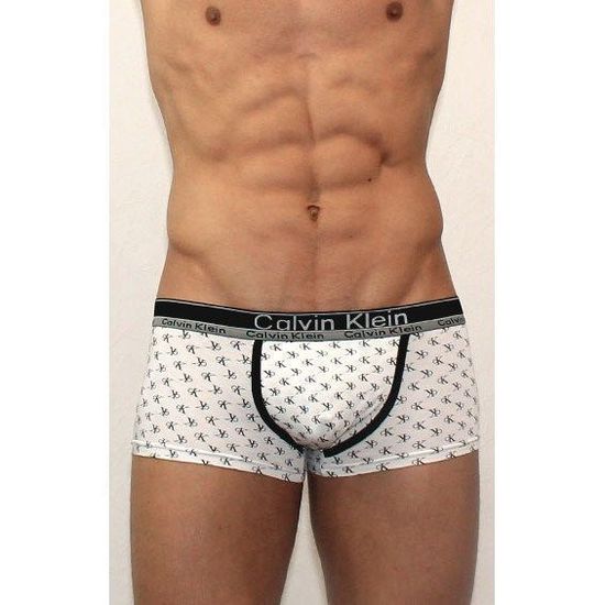 Мужские трусы боксеры белые с буквами Calvin Klein White Boxer