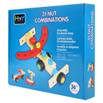 Конструктор деревянный с болтами 31 дет, коробка C-41950