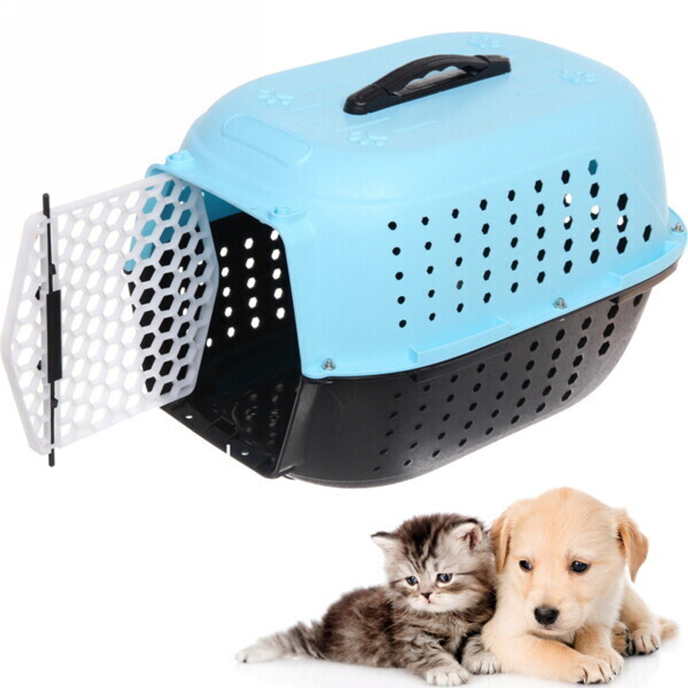 Переноска для животных «ЛЮБИМЫЙ БРО», ромбики, цвет голубой, 48*32*30см/до 10кг (Лейбл)