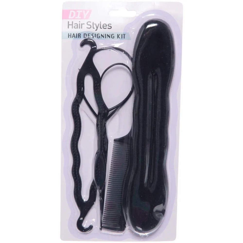 Набор для создания причёсок 5шт «Styling», цвет черный, 24,5*12см