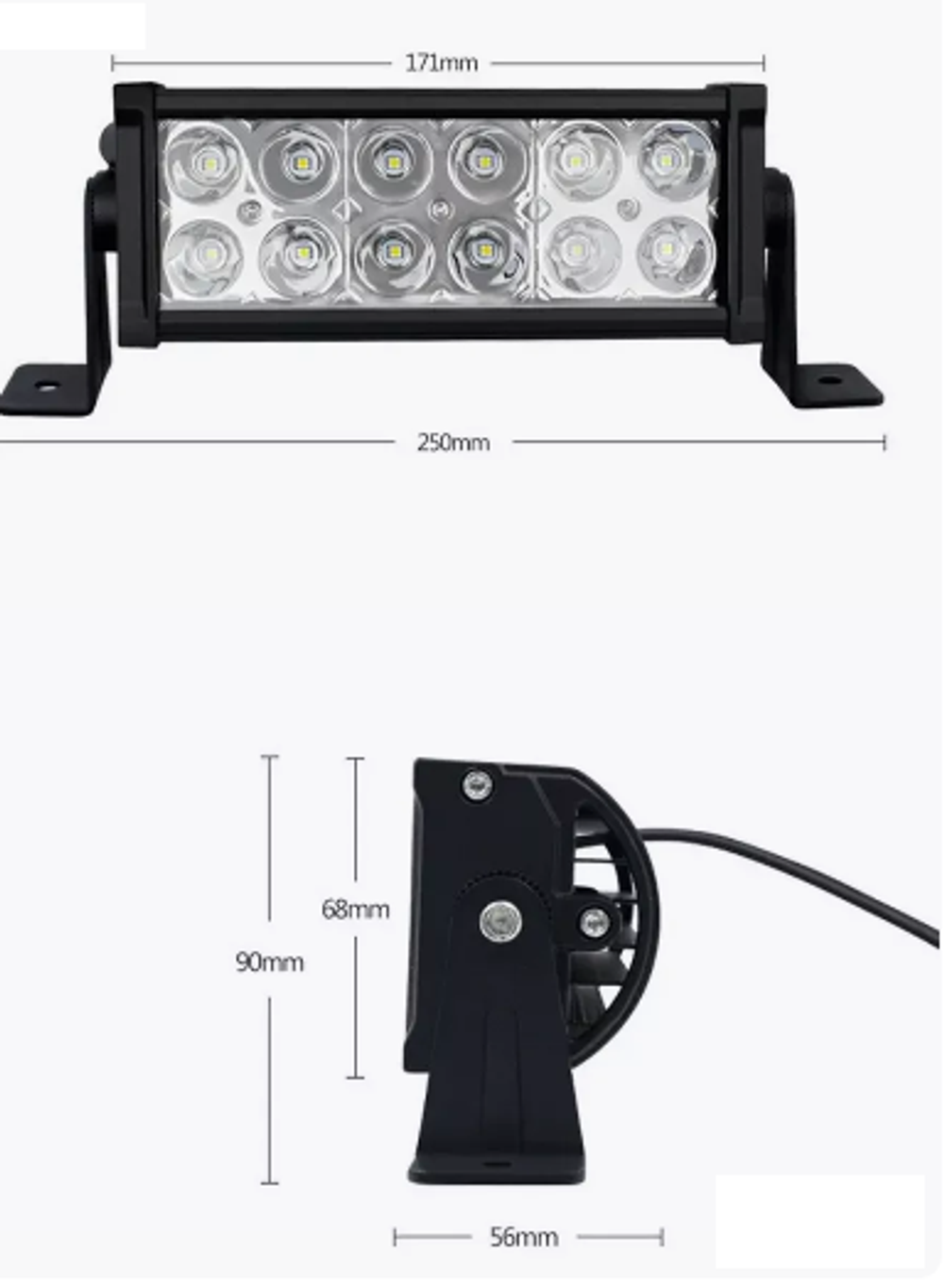 Балка LED  36W  (249*82*40) 2ряд GZ036