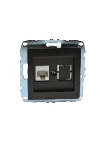 Механизм компьютерной розетки Rj45 Cat6 графит