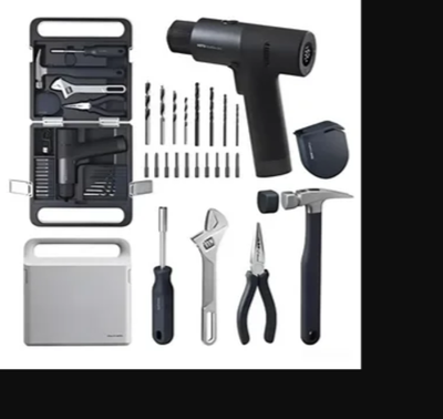 Аккумуляторная дрель-шуруповерт + набор инструментов HOTO Manual Tool Set (QWDZGJ002) Gray