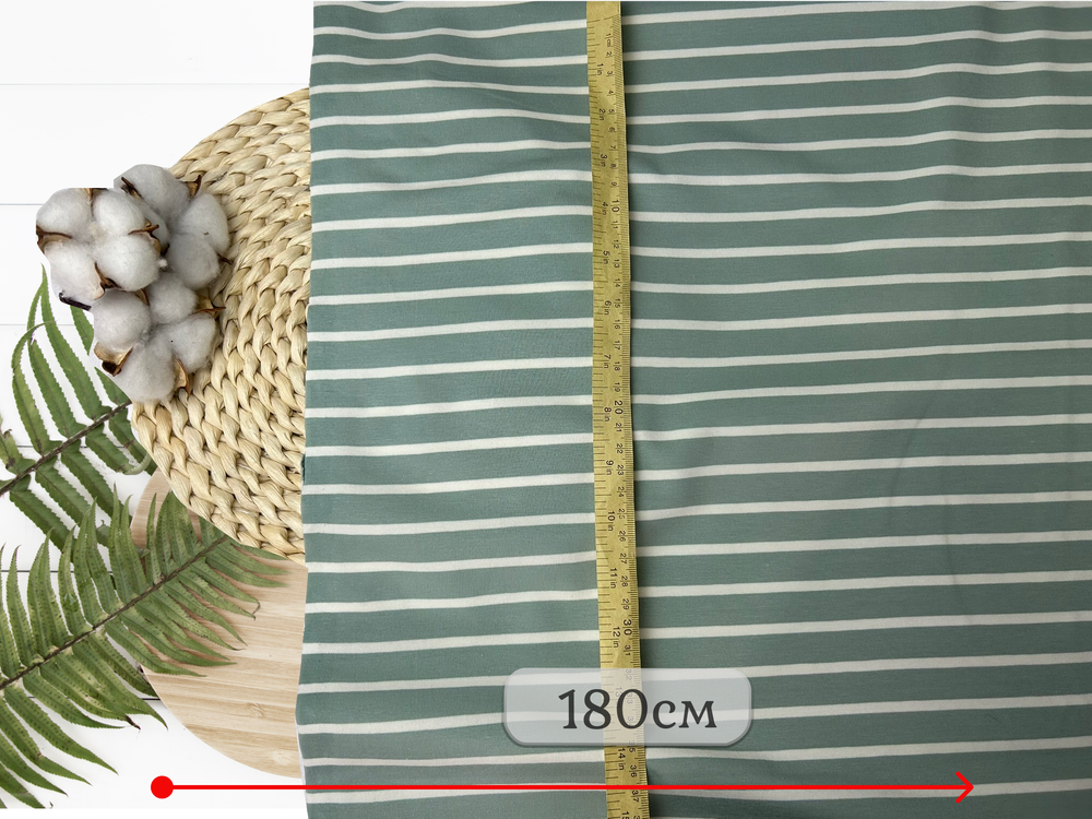 Кулирка с лайкрой ПОЛОСКА ПОЛЫНЬ