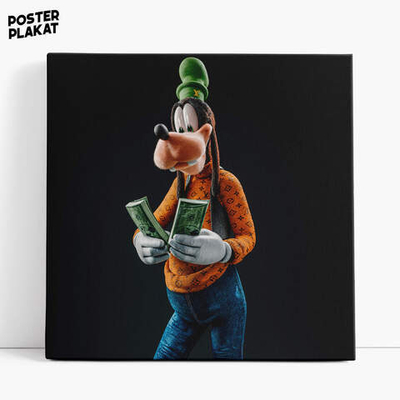 Картина для интерьера Гуфи / Goofy на холсте, персонаж мультфильма Дисней, холст с печатью на подрамнике, на стену, Постер Плакат