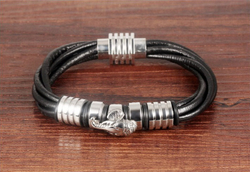 Браслет кожаный со слоном Steelman 88027