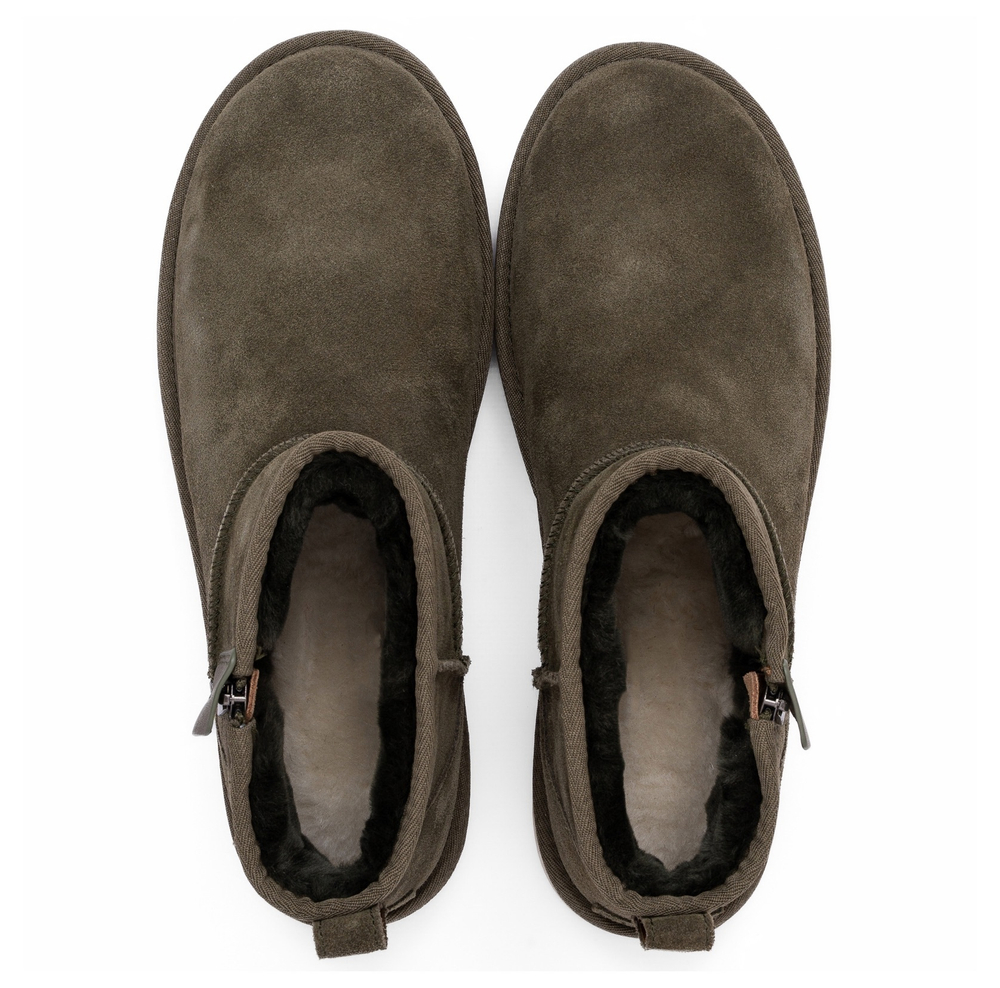 Ugg Mens Classic Ultra Mini Zip Boot Khaki