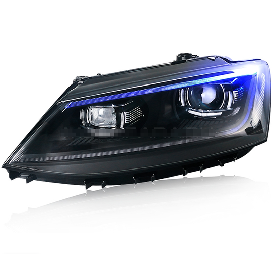 Передние фары Джетта 6 2011-2019 V3 type [Комплект Л+П; ходовые огни; би LED линза; электрокорректор; светодиодный поворотник]