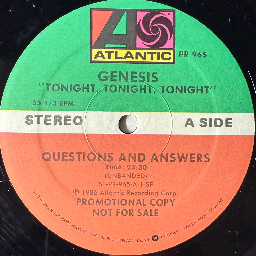 Genesis ‎– Tonight, Tonight, Tonight Exclusive Candid Interview (США 1986г.)