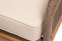 "Канны" лаунж-зона 4-местная из роупа со столом "Гранада" (серый гранит), основание дуб, роуп коричневый, ткань бежевая