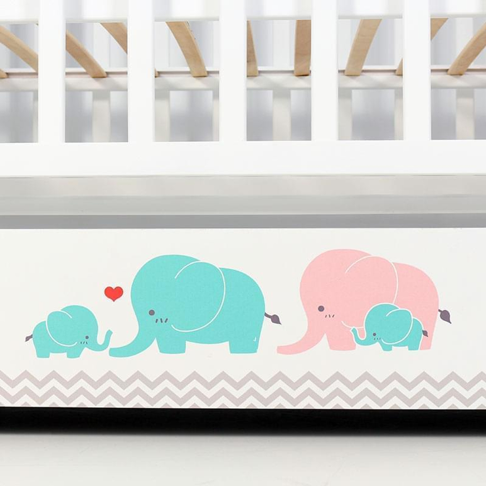 Кроватка детская Топотушки Сильвия 7 Слоники маятник, белая