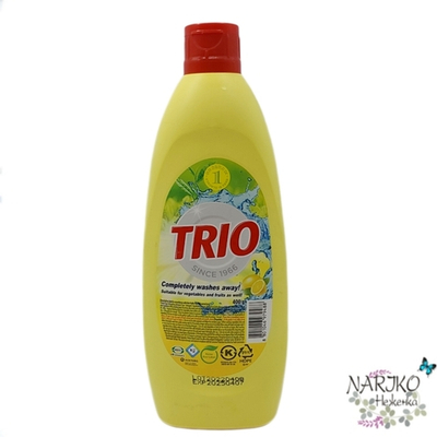 Средство для мытья посуды TRIO Лимон антибактериальное, 400 мл.