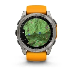 Умные часы Garmin Fenix 8 47mm, Sapphire, Titanium with Spark Orange/Graphite Silicone Band