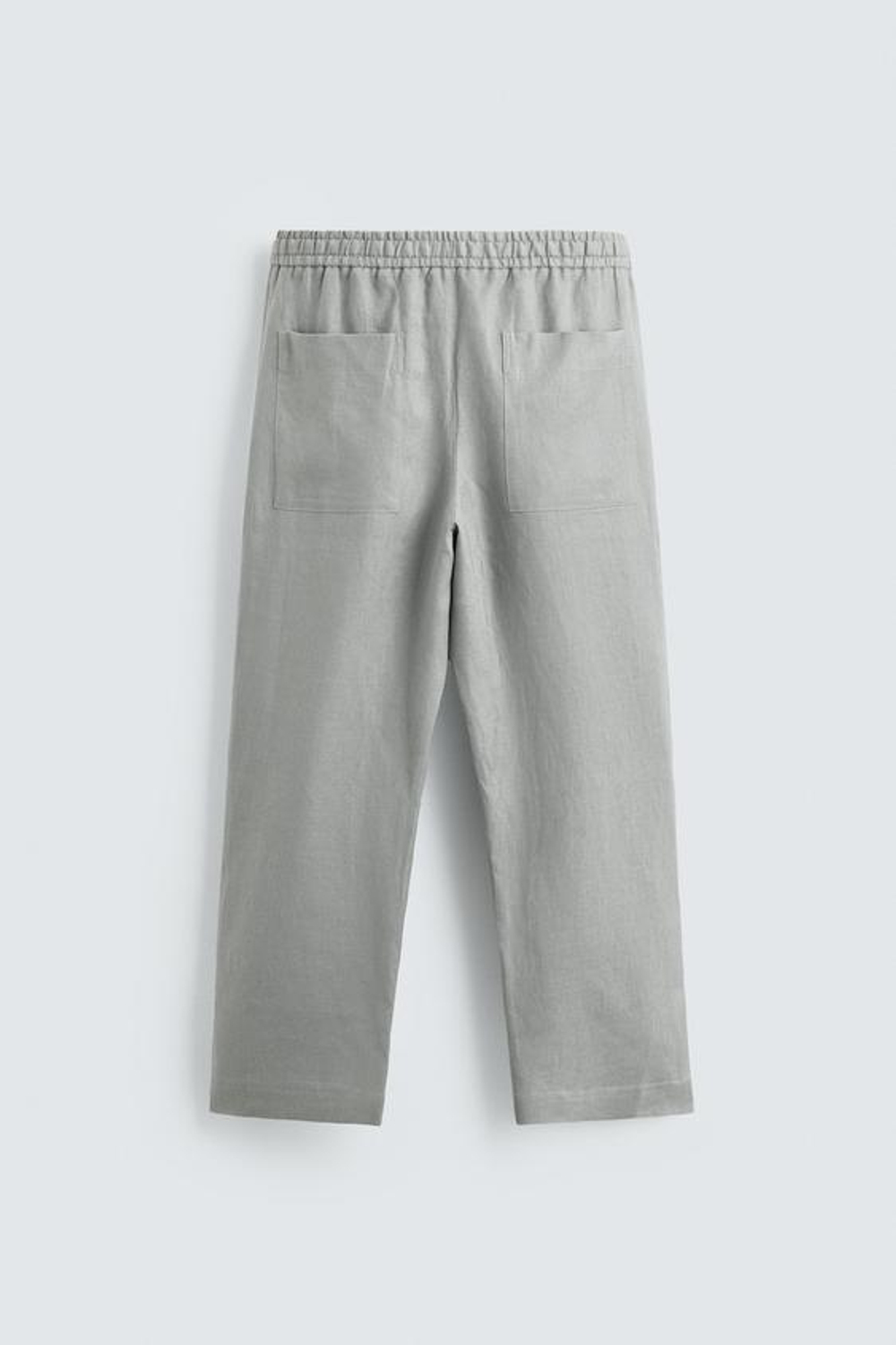 ZARA БРЮКИ RELAXED FIT ИЗ 100% ЛЬНА, СВЕТЛО-СЕРЫЙ