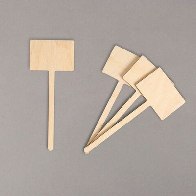 Набор из 8 деревянных прямоугольных табличек для маркировки (Цвет: не задано)