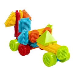 Конструктор пласт Ежик 98 дет ГОНОЧНЫЙ БОЛИД + ВЕТРЯК арт ВВ2574 (Bondibon)