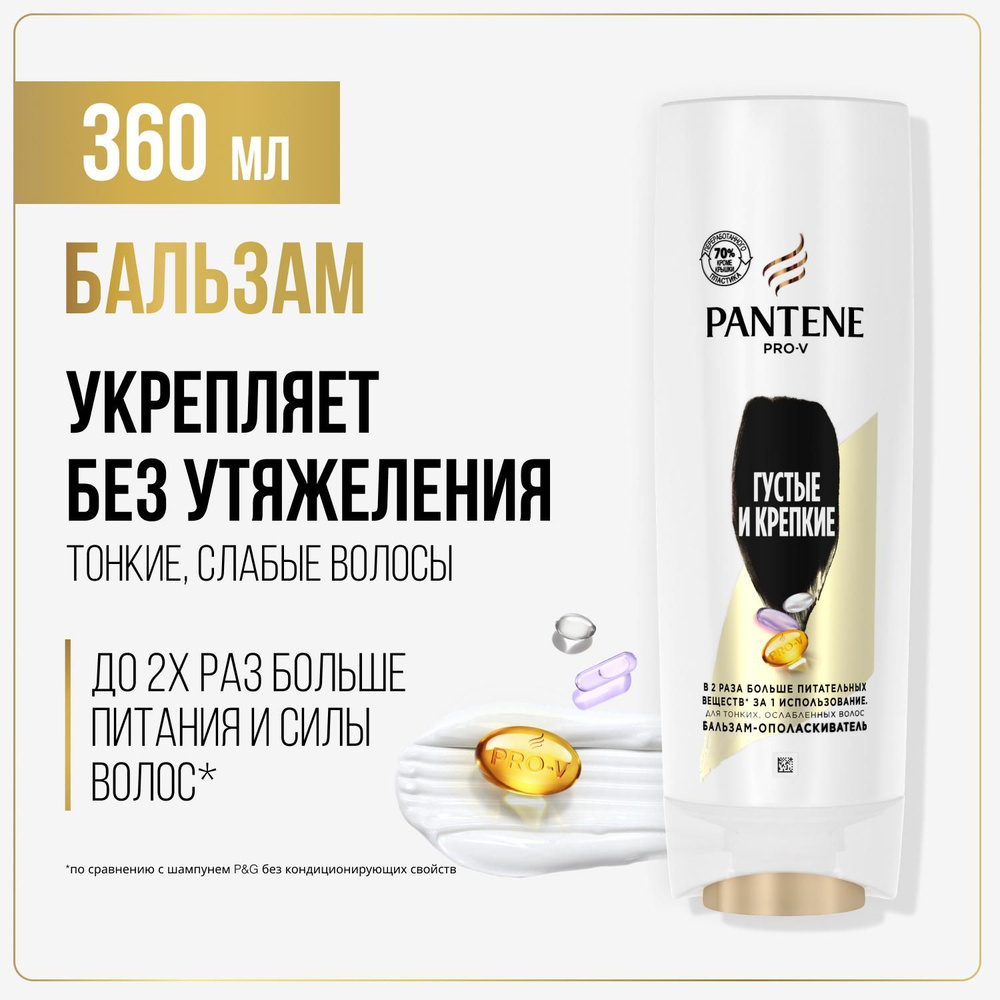 PANTENE 360 мл. Шампунь/бальзам-ополаскиватель Густые и крепкие