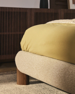 Кровать Odina из букле цвета экрю со съемным чехлом 160 x 200 см