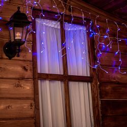 ULD-B6007-300-DTA BLUE IP44 Бахрома светодиодная. 6м. 300 светодиодов. Синий свет. Провод прозрачный. ТМ Uniel