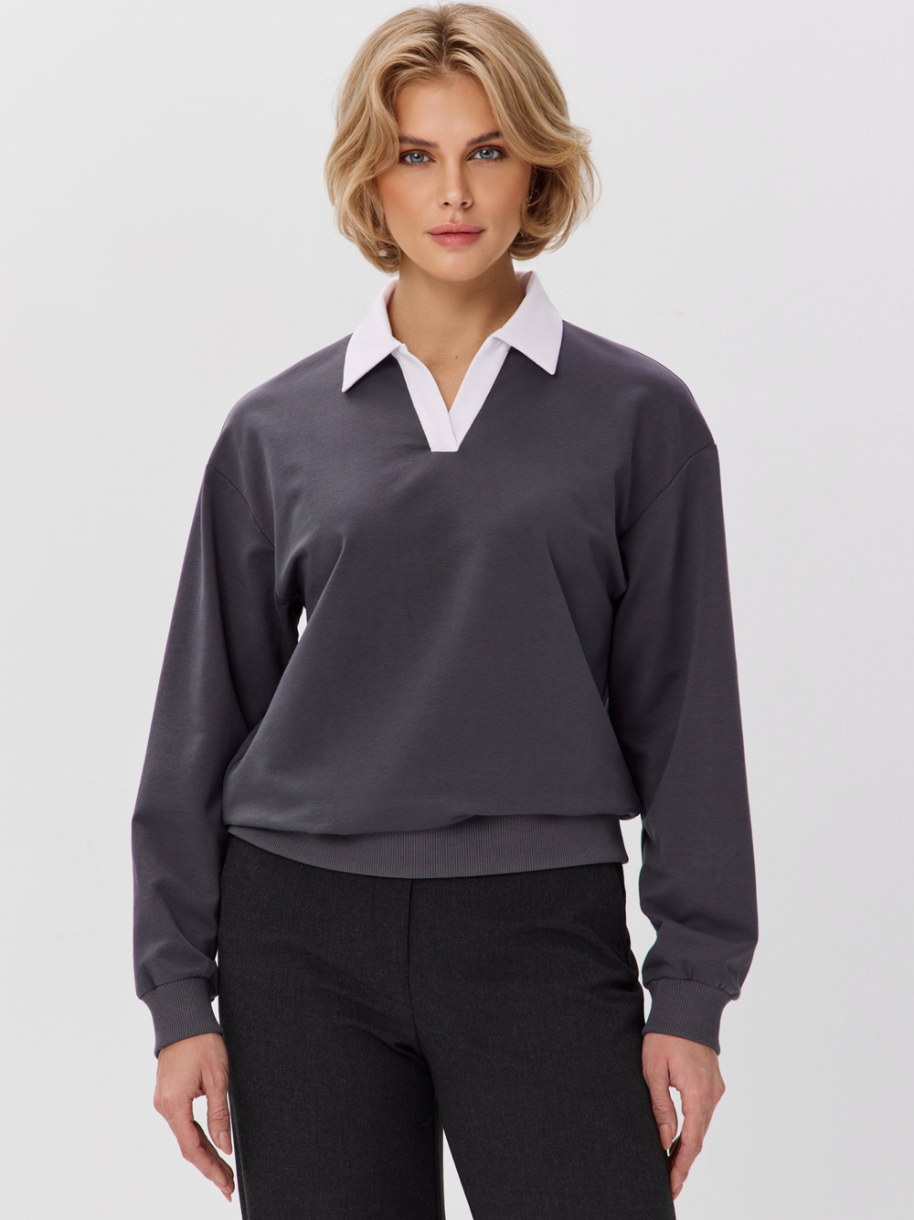 Джемпер с воротником поло