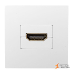 Розетка HDMI, 2 модуля, 1 гнездо, без индикатора, белая EKF