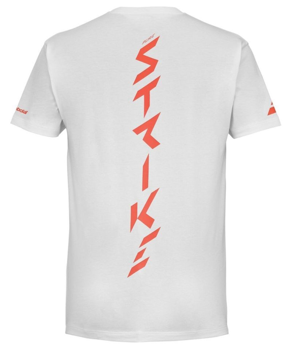 Футболка для мальчика теннисная Babolat Strike Cotton T-Shirt Jr - white/strike red