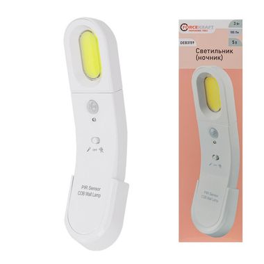 Светильник светодиодный ''ночник''(5В,3Вт,СОВ,100Лм,6000К, АААх3 в к-т не входят,датчик движ.) FORCEKRAFT FK-DEB3159