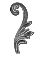 Кованый элемент лист 220 х 80 (2мм) L левый, 1 шт.