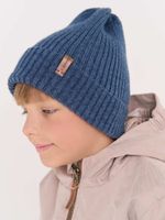 Шапка тыква из смесовой шерсти однослойная "Деним"