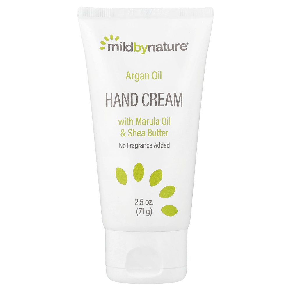 Mild By Nature, успокаивающий крем для рук с аргановым маслом, маслом марулы, кокосовым маслом и маслом ши, без запаха, 71 г (2,5 унции)